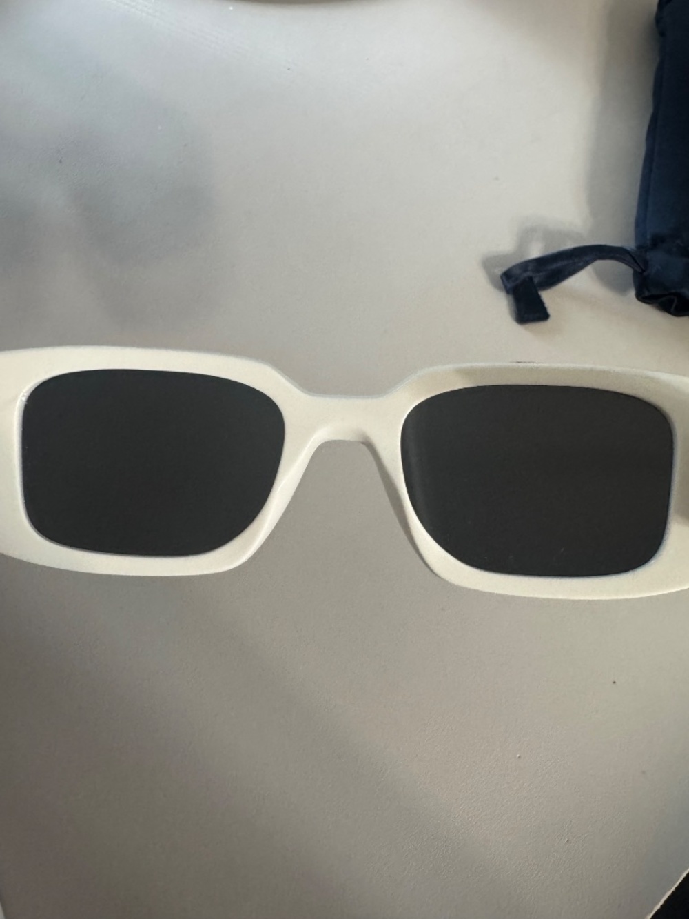 Preowned Prada 51MM Rectangular White Sunglasses - Picture 3 of 6